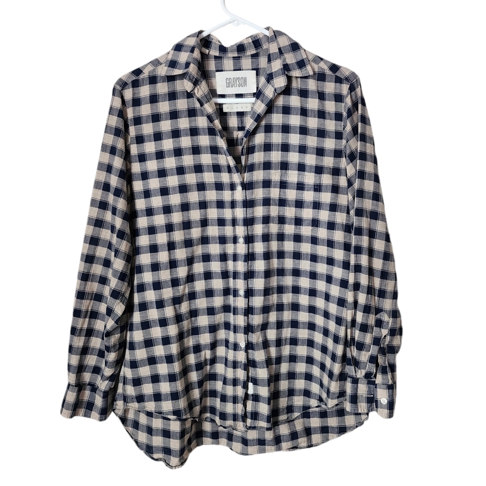 GRAYSON The‎ Hero plaid button up shirt in grey size 2